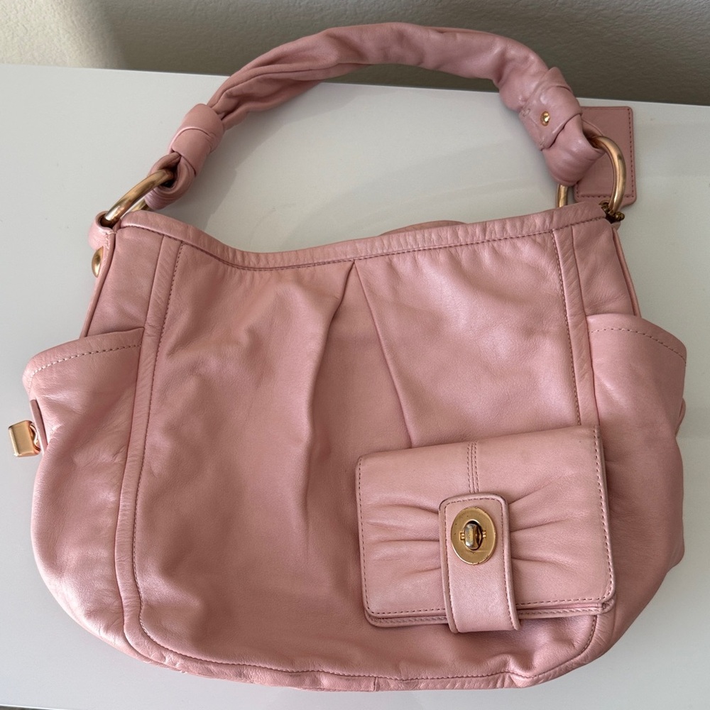 Coach Vintage Pink with Rose Gold Hardware Parker Hobo Bag and Wallet Set